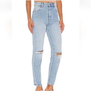 ROLLA'S DUSTERS-Old Stone Rip Womens High-Rise Slim Straight Blue Jeans Pants 26